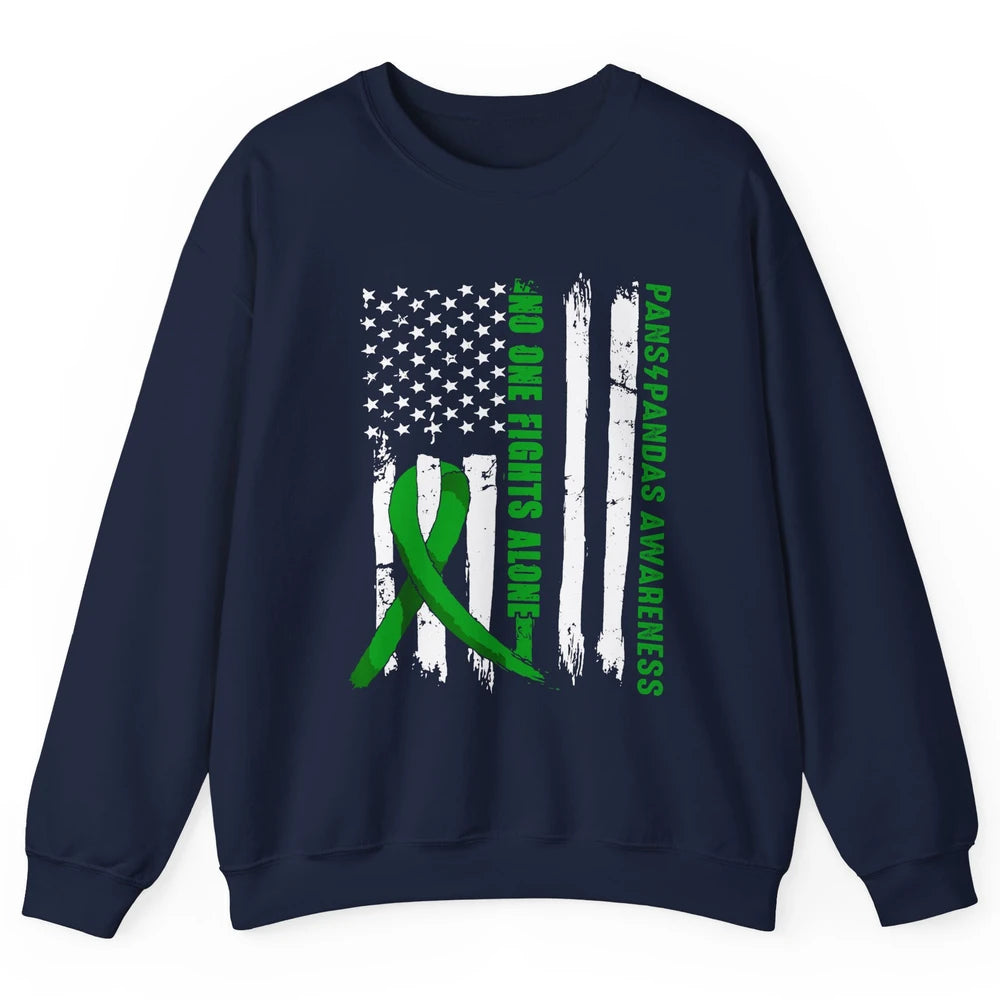 PANS/PANDAS Awareness Retro US Flag No One Fight Alone Unisex Crewneck Sweatshirt