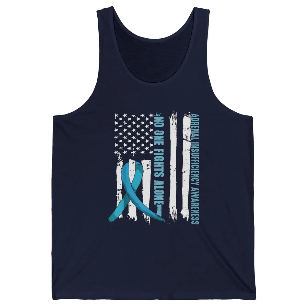 Adrenal Insufficiency Awareness No One Fight Alone US Flag Unisex Jersey Tank