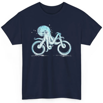 Funny Octopus Riding Bicycle Retro Marine Sea Creature Bike Classic Unisex T-Shirt