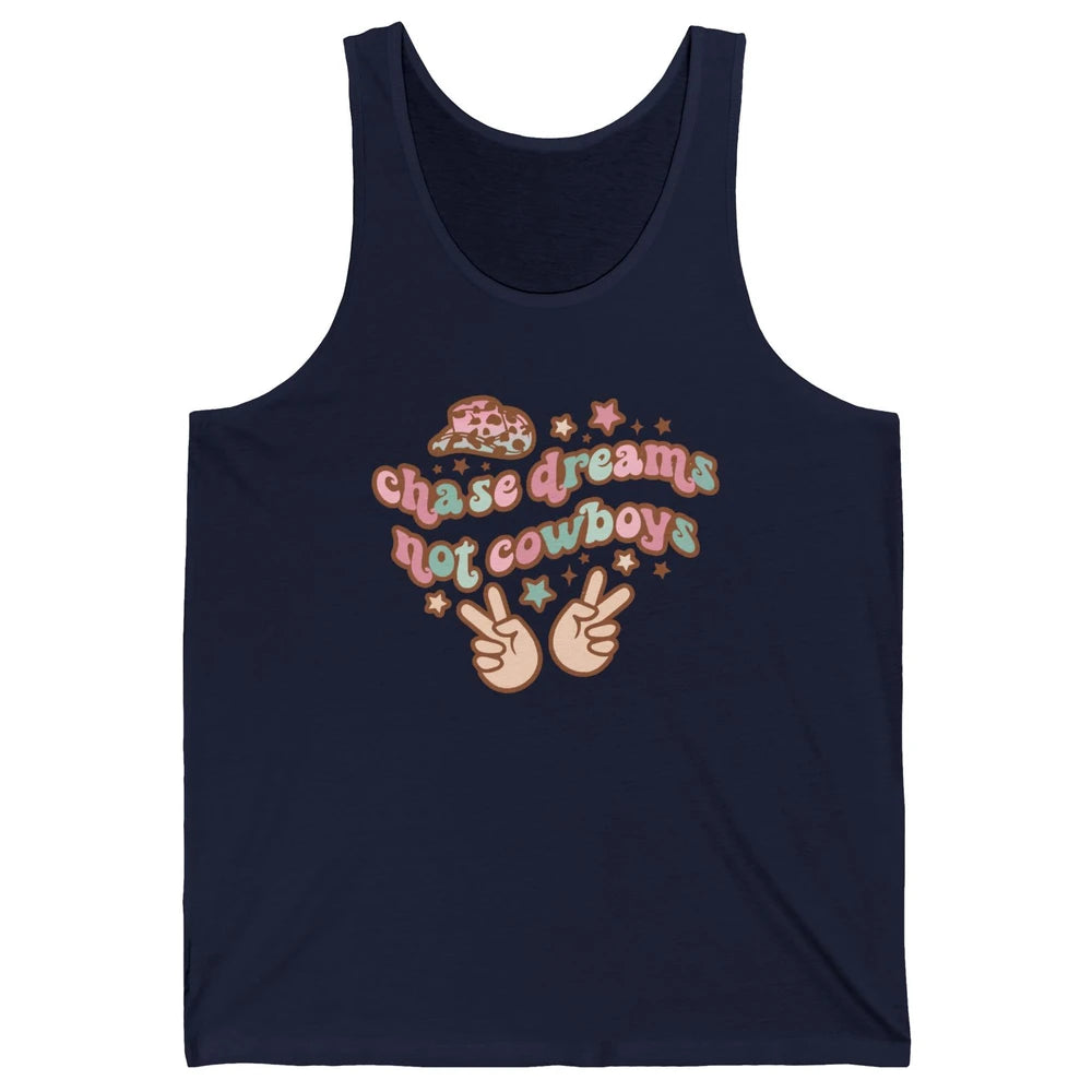 Retro Chase Dreams Not Cowboys Groovy Hippie Western Country Unisex Jersey Tank