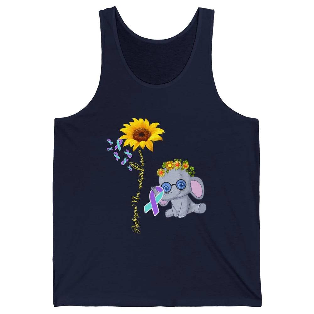 PNES Awareness Purple Teal Ribbon Sunflower Baby Elephant Unisex Jersey Tank