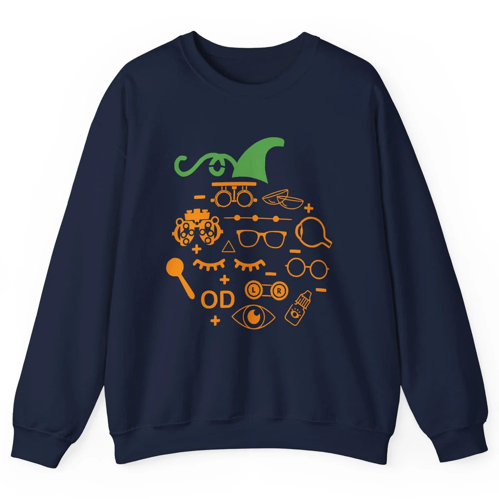 Optometry Glasses Pumpkin Halloween Optometrist Optician Unisex Crewneck Sweatshirt