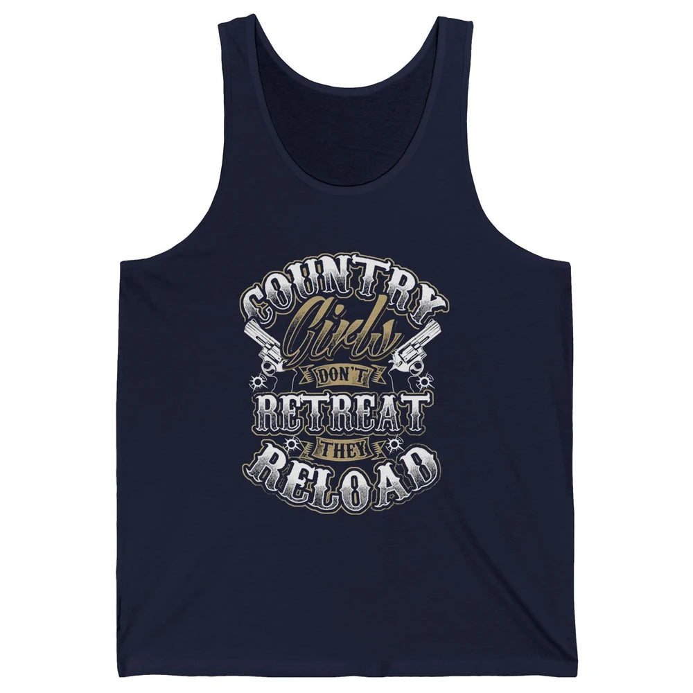 Retro Country Girl Don't Retreat They Reload Western Cowgirl Unisex Jersey Tank