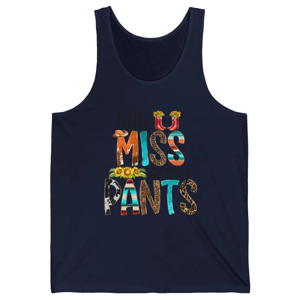 Sunflower Cowgirl Boots Hat Little Miss Sassy Pants Western Unisex Jersey Tank