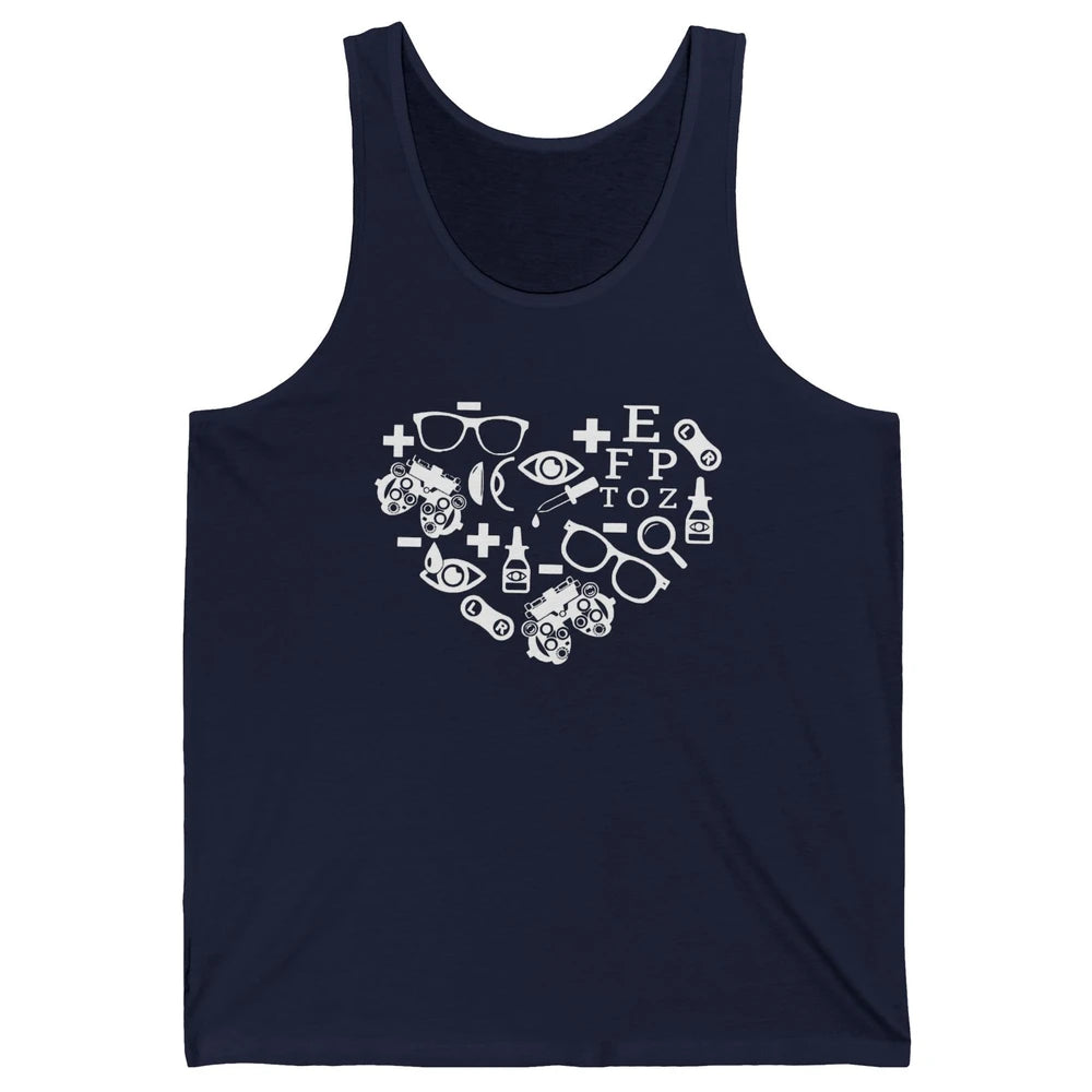 Optometrist Symbols Heart Optician Sight Squad Optometry Unisex Jersey Tank