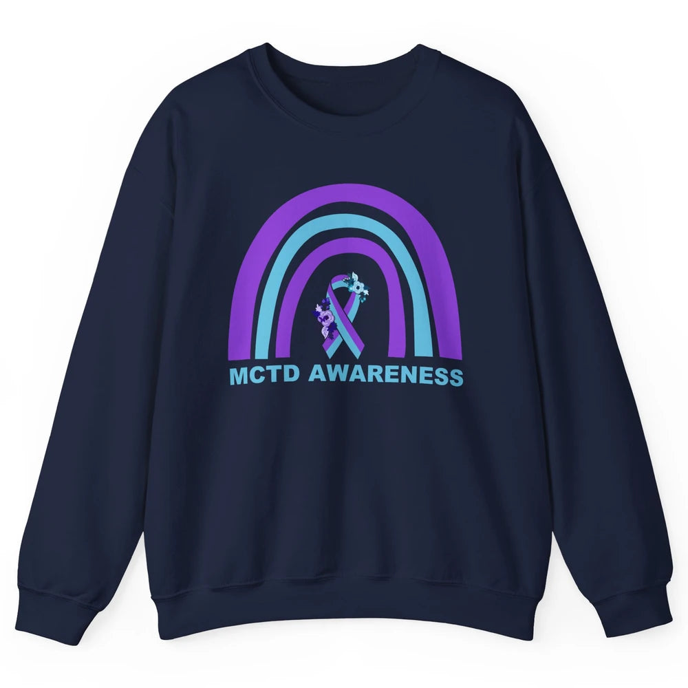 Mixed Connective Tissue Disease Awareness MCTD Floral Ribbon Unisex Crewneck Sweatshirt