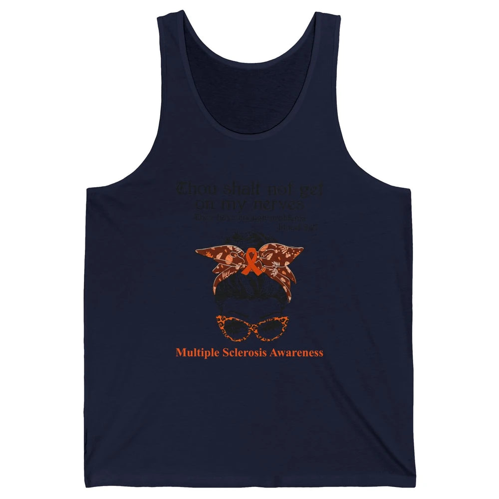Multiple Sclerosis Awareness Messy Bun Ms Cancer Warrior Unisex Jersey Tank