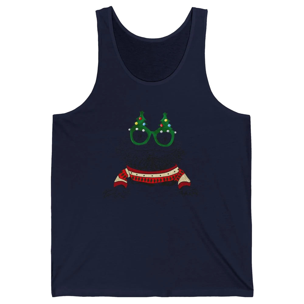 Christmas Bearded Dragon Glasses Animal Merry Xmas Gift Unisex Jersey Tank