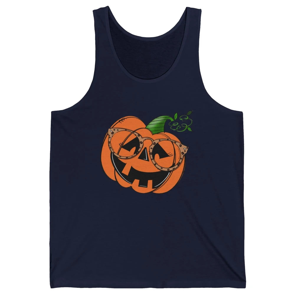 Optometrist Pumpkin Leopard Glasses Halloween Optician Gift Unisex Jersey Tank