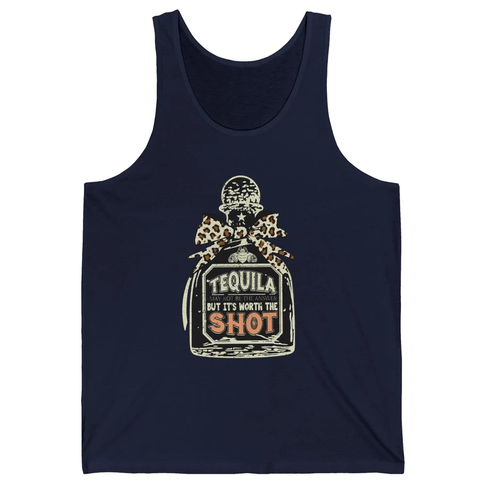 Retro Leopard Tequila May Not Be The Answer Western Country Unisex Jersey Tank