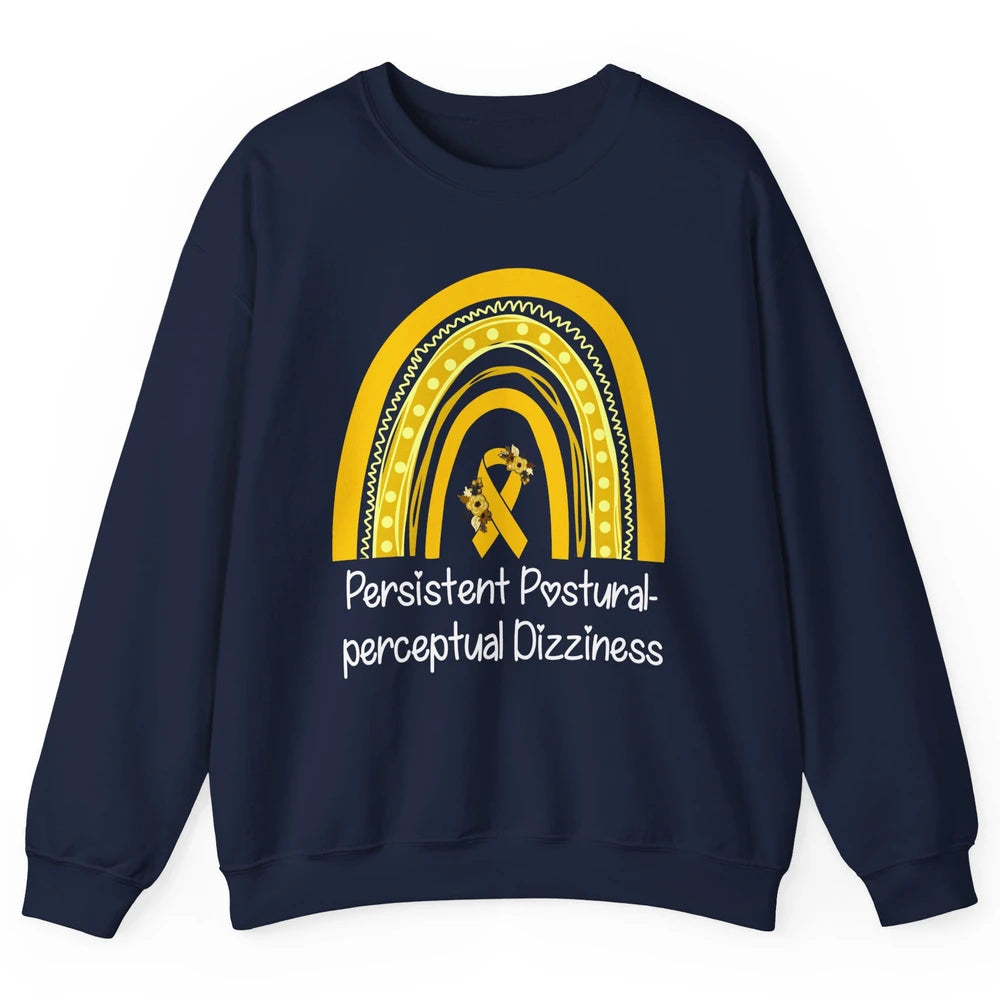 Persistent Postural-perceptual Dizziness PPPD Yellow Rainbow Unisex Crewneck Sweatshirt