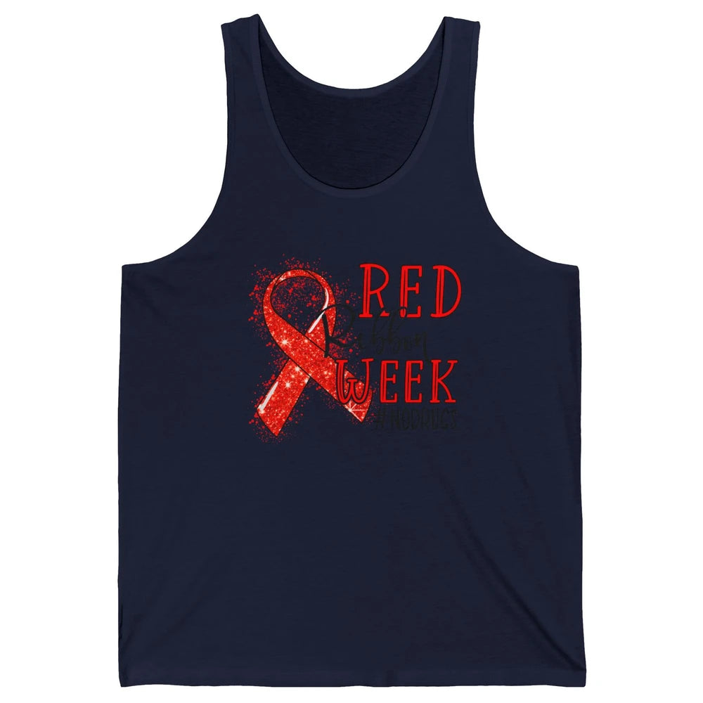 October Red Ribbon Week Awareness No Drugs Drug Free Unisex Jersey Tank