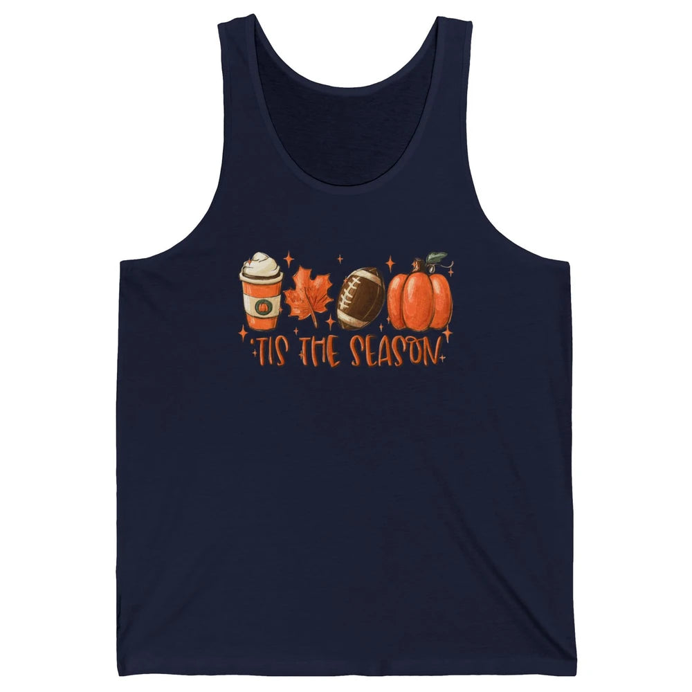 Pumpkin Spice Football Tis The Season Fall Thanksgiving Gift Unisex Jersey Tank