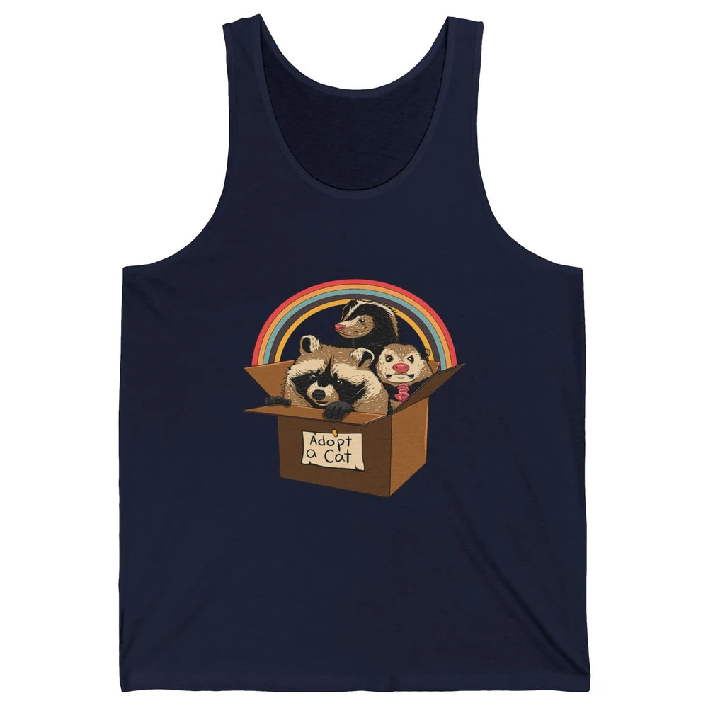 Retro Adopt A Cat Raccoon Panda Skunk Possum Adoption Street Unisex Jersey Tank