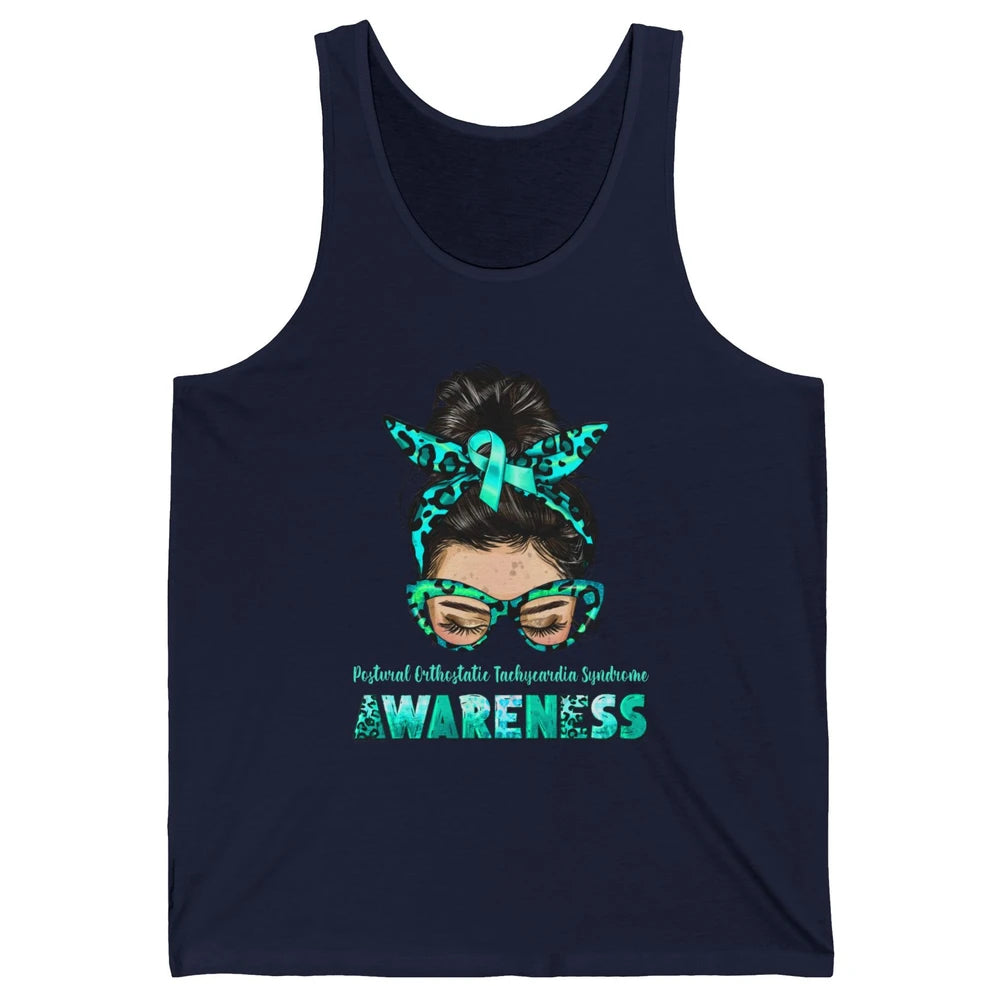 Postural Orthostatic Tachycardia Syndrome Ribbon Messy Bun Unisex Jersey Tank