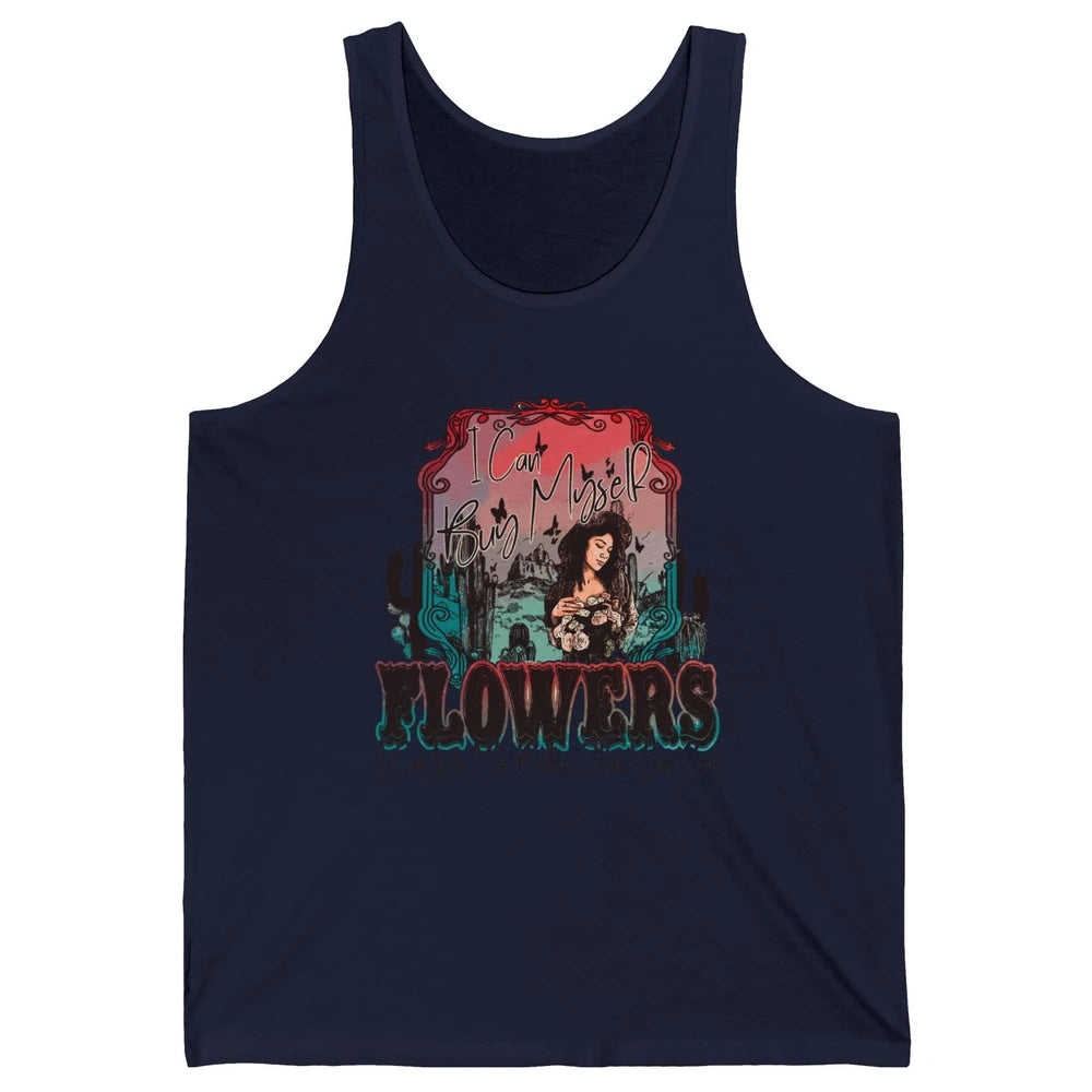Retro Cowgirl Desert I Can Buy Myself Flower Western Country Unisex Jersey Tank