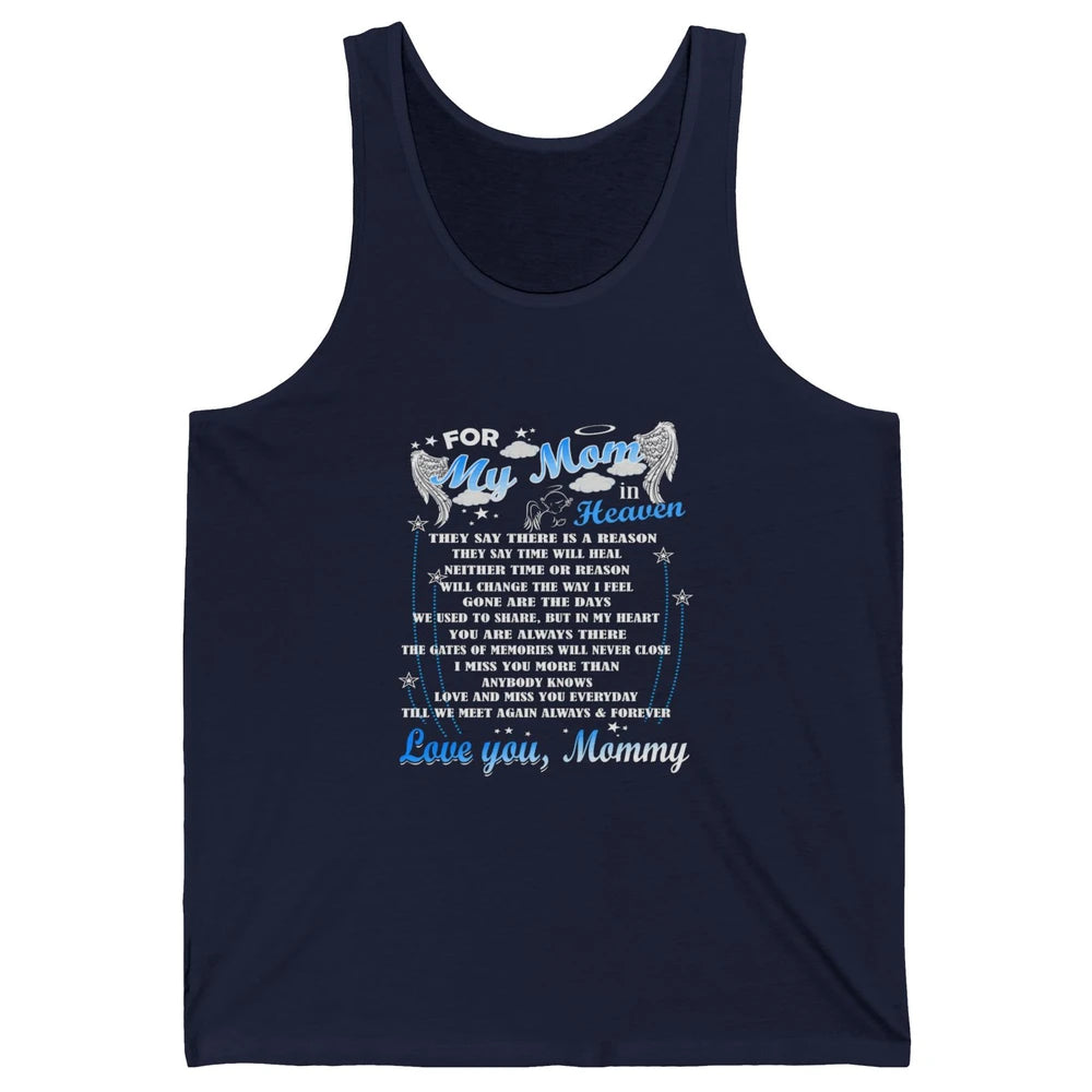 My Mom In Heaven Angel Wings Mother In Memories My Guardian Unisex Jersey Tank