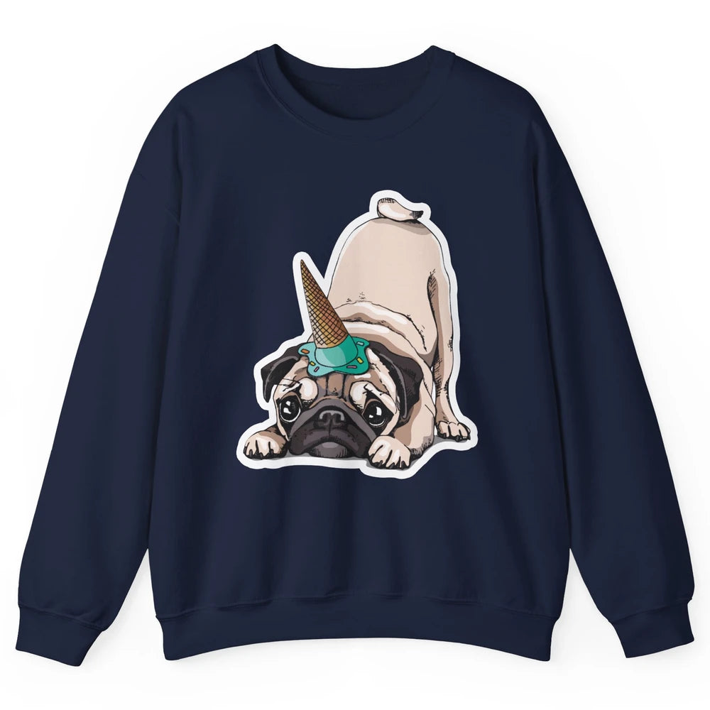 Puppy Pugs Funny Unicorn Pug Dog Lovers Gift Cute Pug Dog Unisex Crewneck Sweatshirt