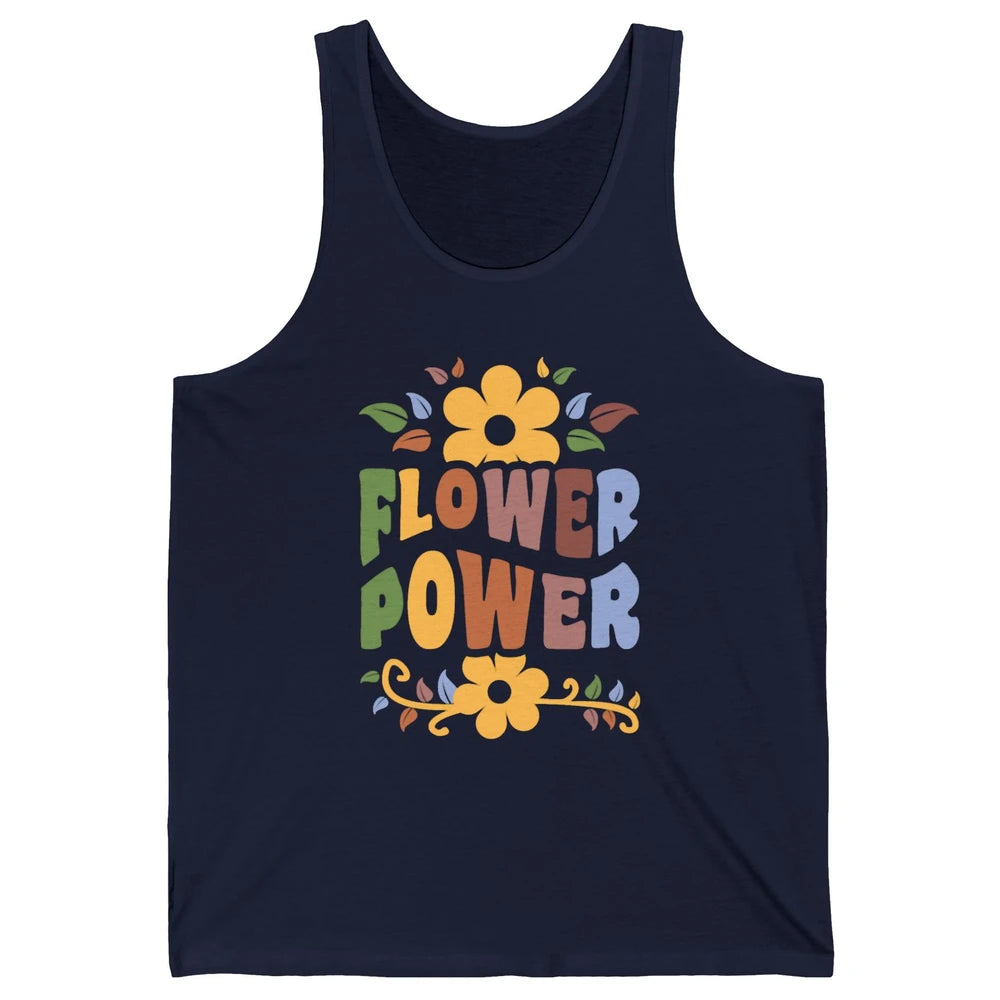 Retro 60s Groovy Flower Power 1960s Hippie Floral Positive Unisex Jersey Tank
