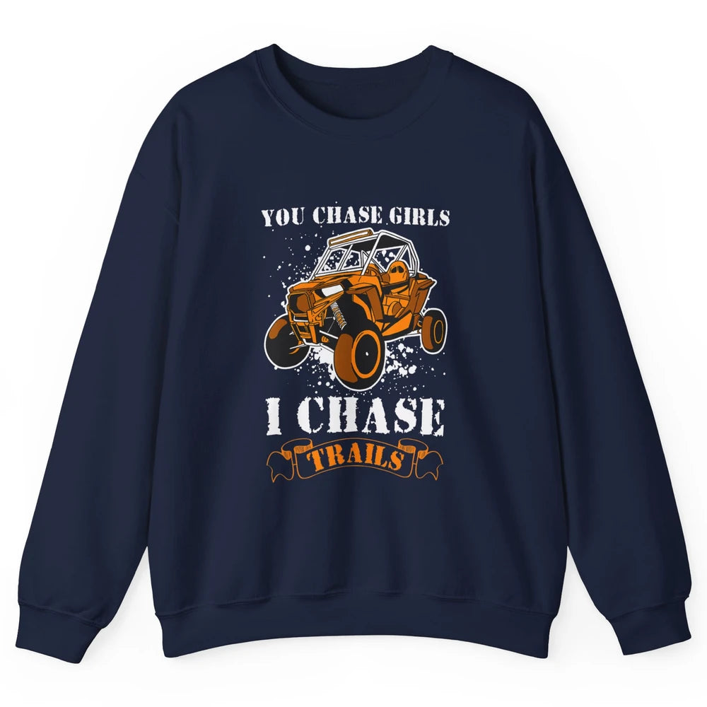 Retro Chase Trails Mud Rider Dirty UTV SXS Rider Offroad Unisex Crewneck Sweatshirt