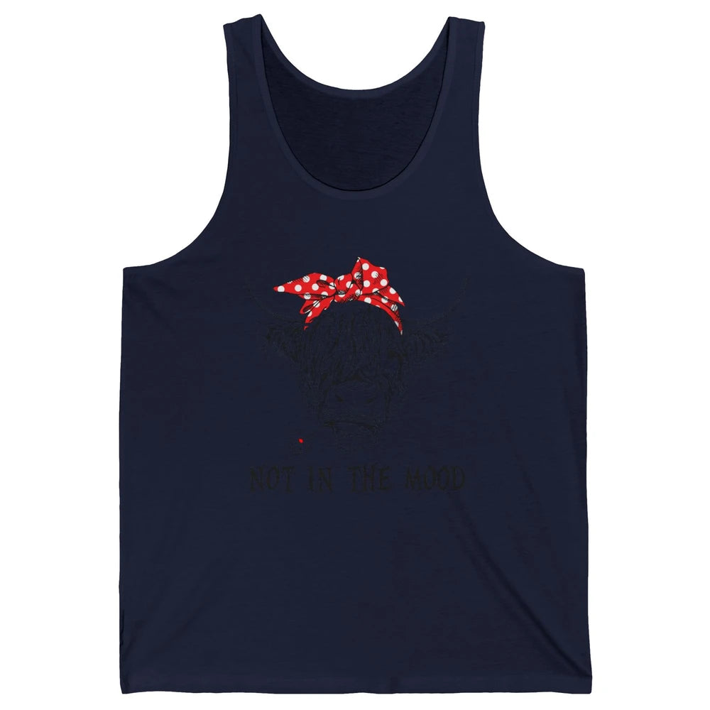 Funny Highland Cow Bandana Not In The Mood Western Cattle Unisex Jersey Tank
