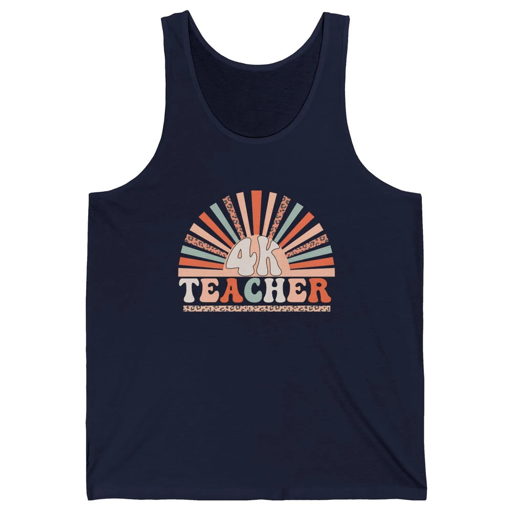 Retro 4k Teacher Kindergarten Back to School Pre-K Teacher Unisex Jersey Tank