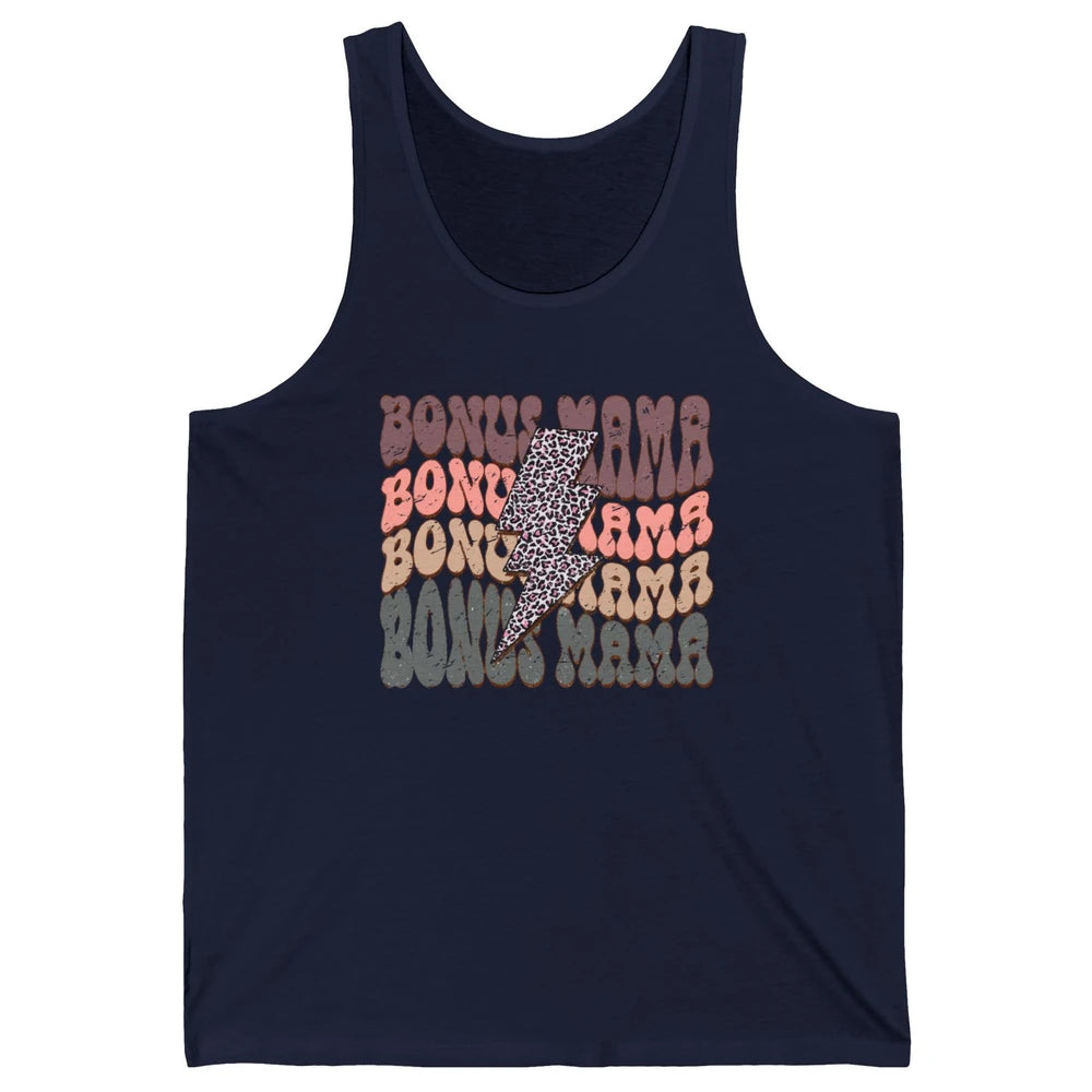 Retro Bonus Mama Leopard Lightning Bolt Western Stepmother Unisex Jersey Tank