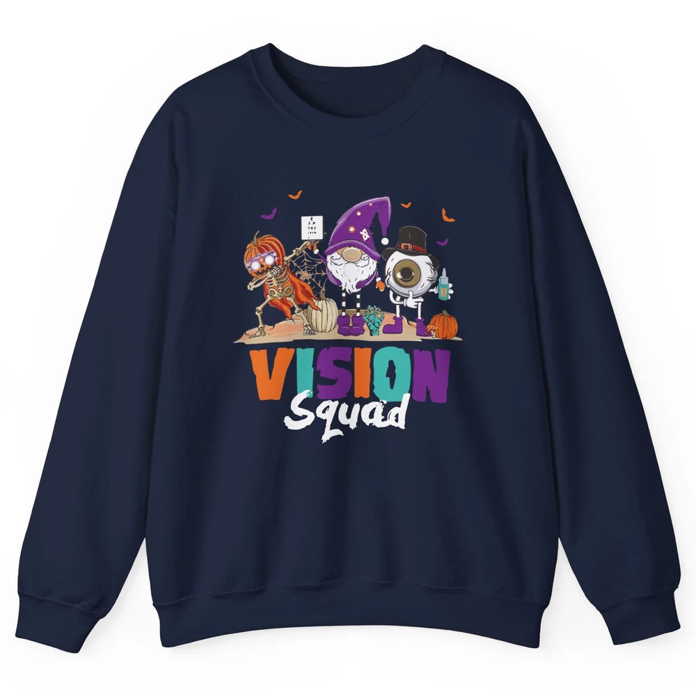 Optometrist Halloween Vision Squad Gnome Pumpkin Optician Unisex Crewneck Sweatshirt
