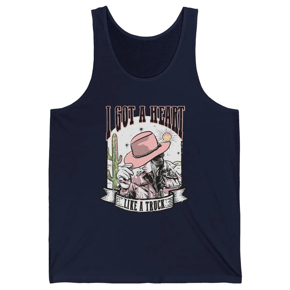 Retro Desert Cowgirl I Got A Heart Like A Truck Western Unisex Jersey Tank