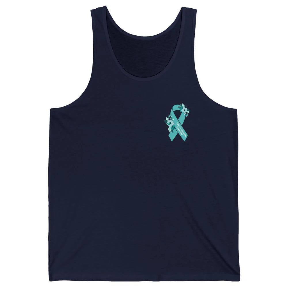 22q11.2 Deletion Syndrome Awareness Floral Teal Rainbow Unisex Jersey Tank