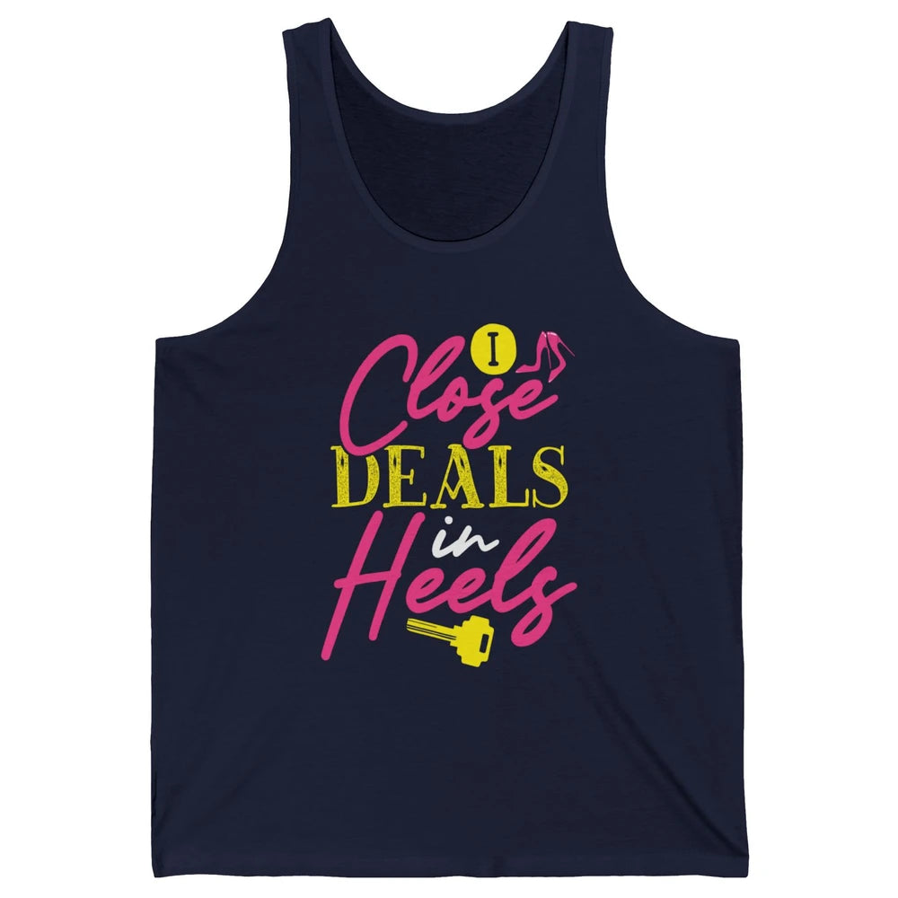 Real Estate Agent Women Closing Deals In High Heels Realtor Unisex Jersey Tank