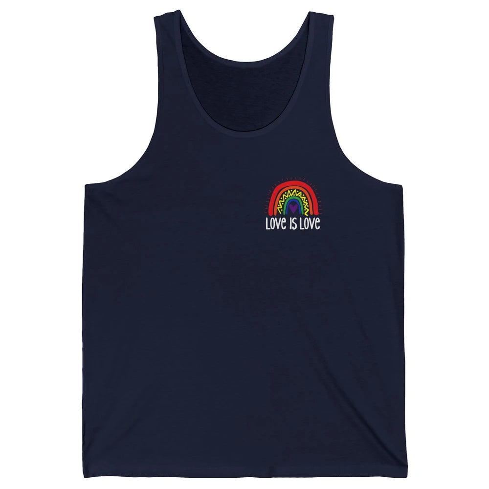 Rainbow Love Is Love LGBT Gay Pride Month Rainbow Flag Unisex Jersey Tank