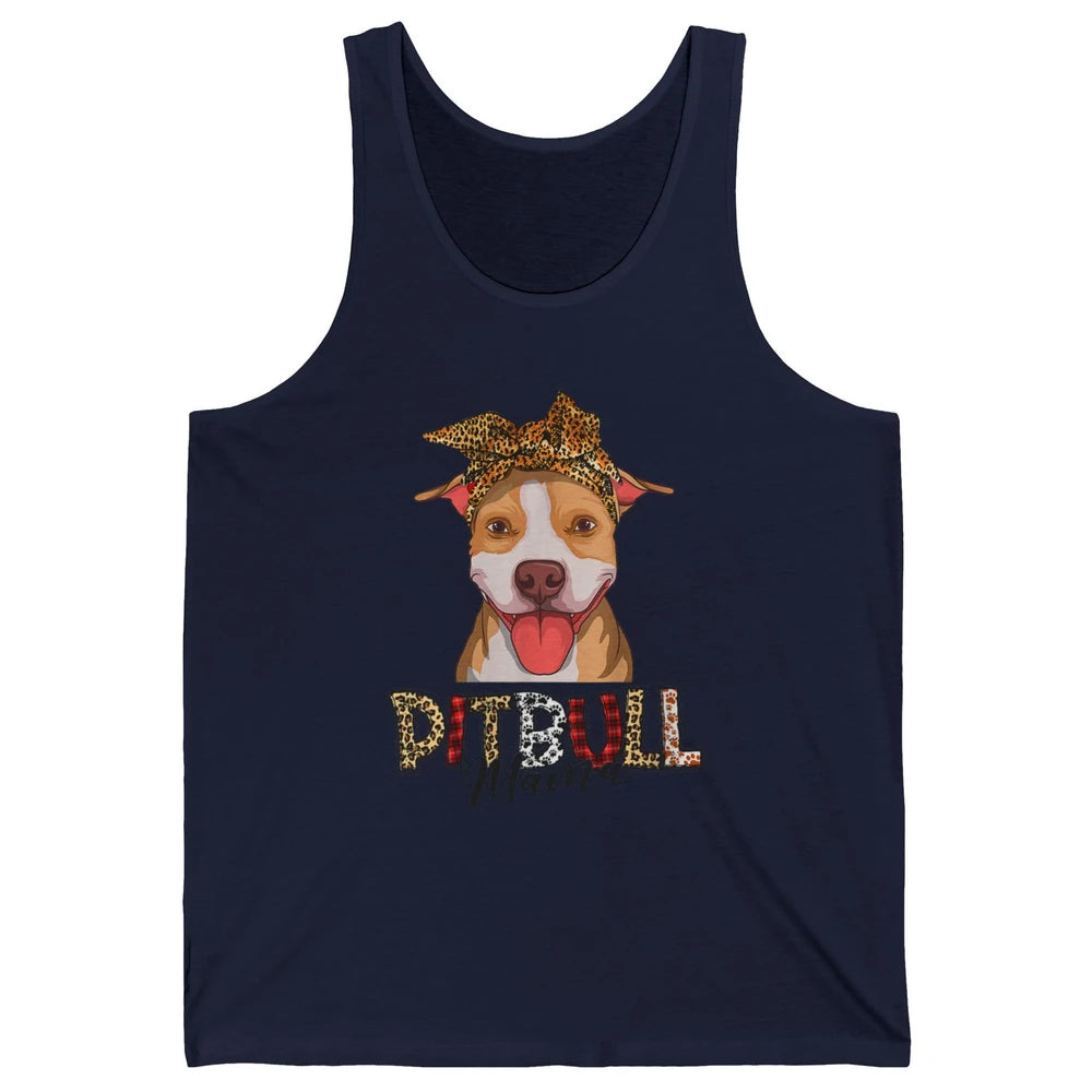 Cute Pitbull Mama Leopard Mothers Day Funny Pittie Women Dog Unisex Jersey Tank