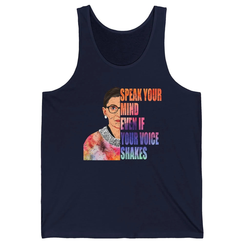 Retro Notorious RBG Speak Your Mind Even If Your Voice Shake Unisex Jersey Tank
