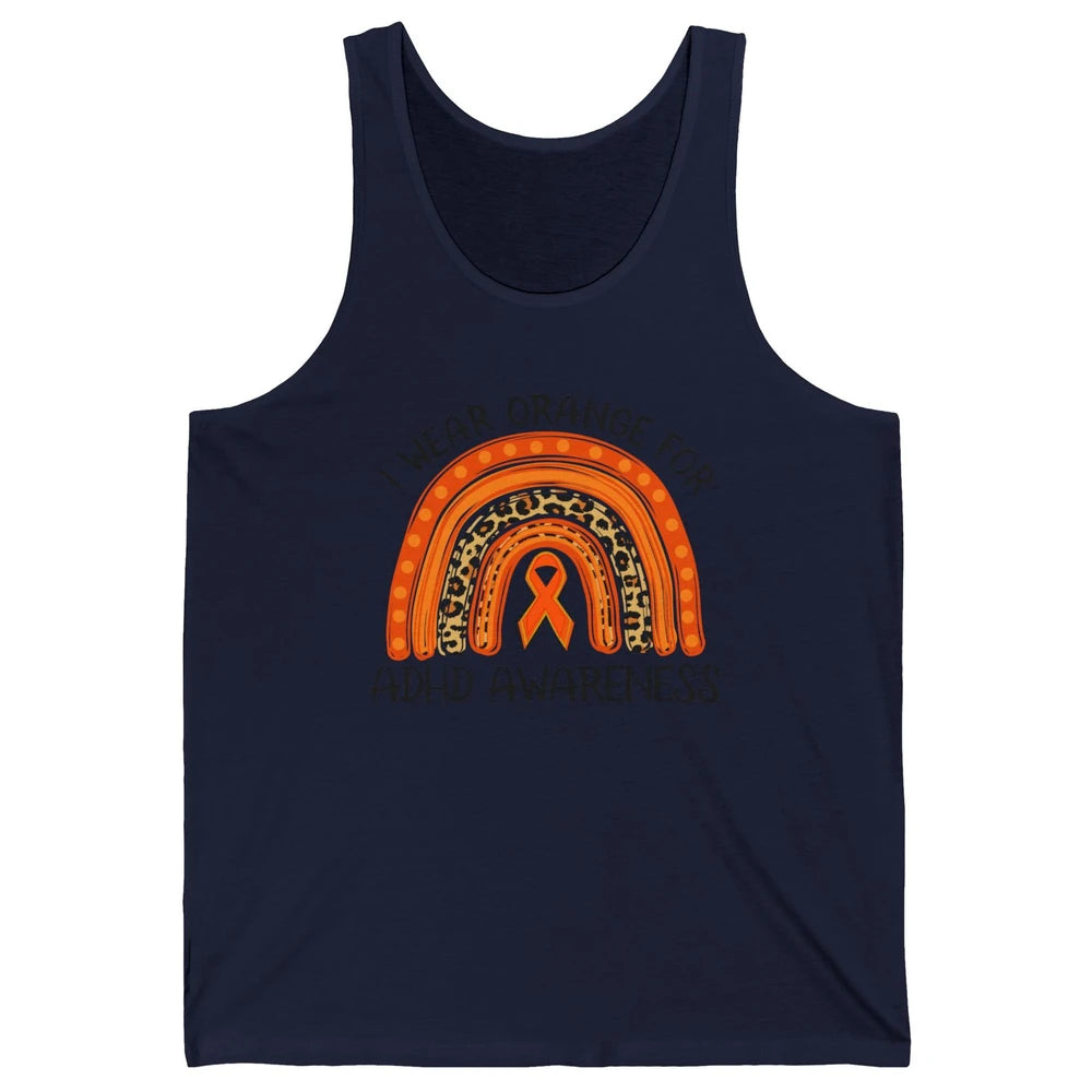 ADHD Awareness Month I Wear Orange For ADHD Rainbow Ribbon Unisex Jersey Tank