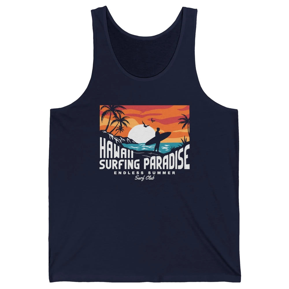 Retro Hawaii Palms Surfing Paradise Surf Club Endless Summer Unisex Jersey Tank