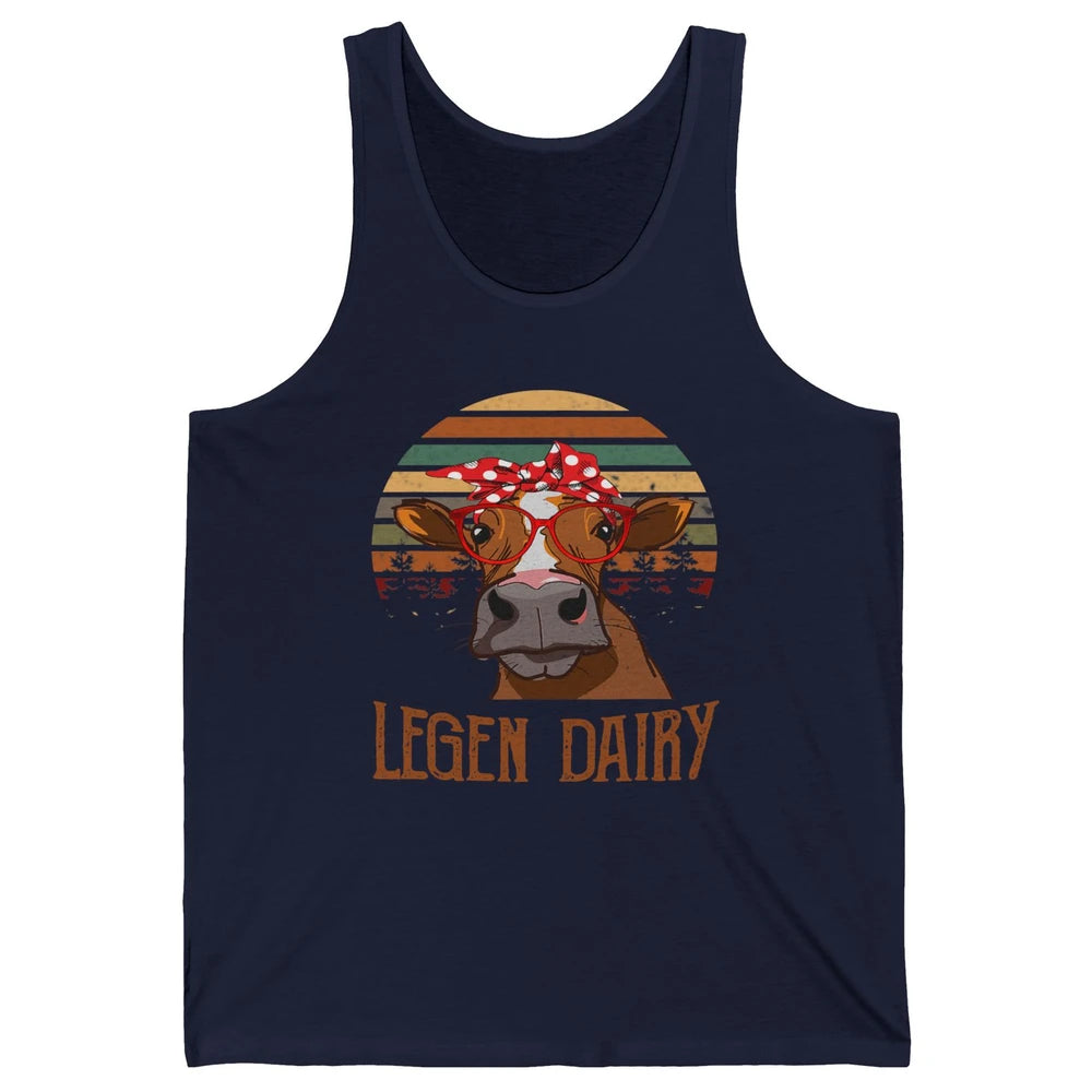 Retro Funny Highland Cow Legend Dairy Heifer Farm Animal Unisex Jersey Tank