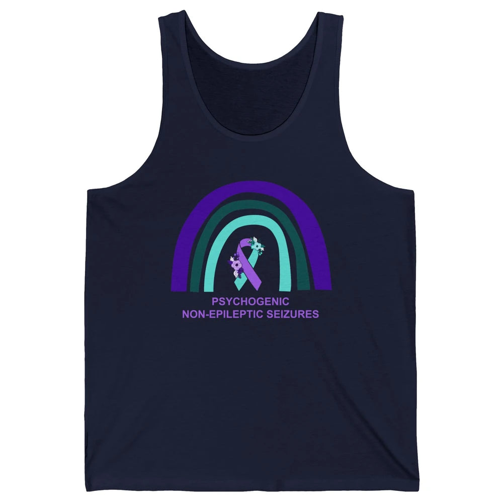 Psychogenic Non-epileptic Seizures PNES Purple Teal Rainbow Unisex Jersey Tank