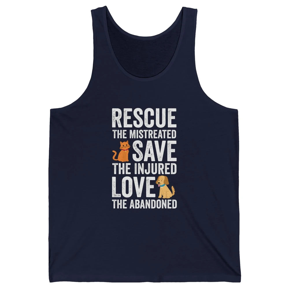 Rescue Mistreated Save Injured Adopt Dog Cat Animal Rescuer Unisex Jersey Tank