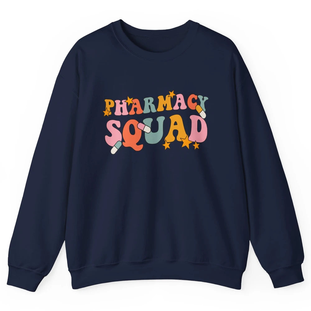Pharmacy Squad Pharmacist Groovy Halloween Spooky Season Unisex Crewneck Sweatshirt