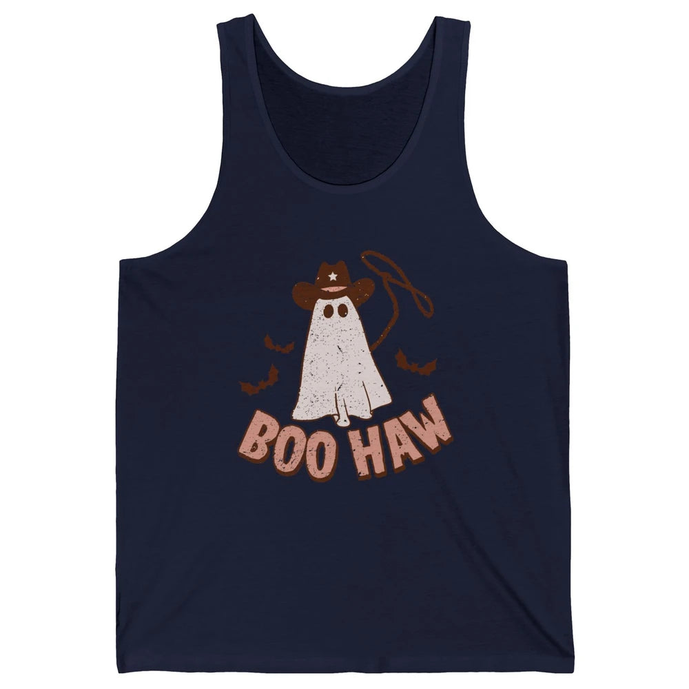 Retro Cowboo Boo Haw Ghost Fall Spooky Season Western Cowboy Unisex Jersey Tank