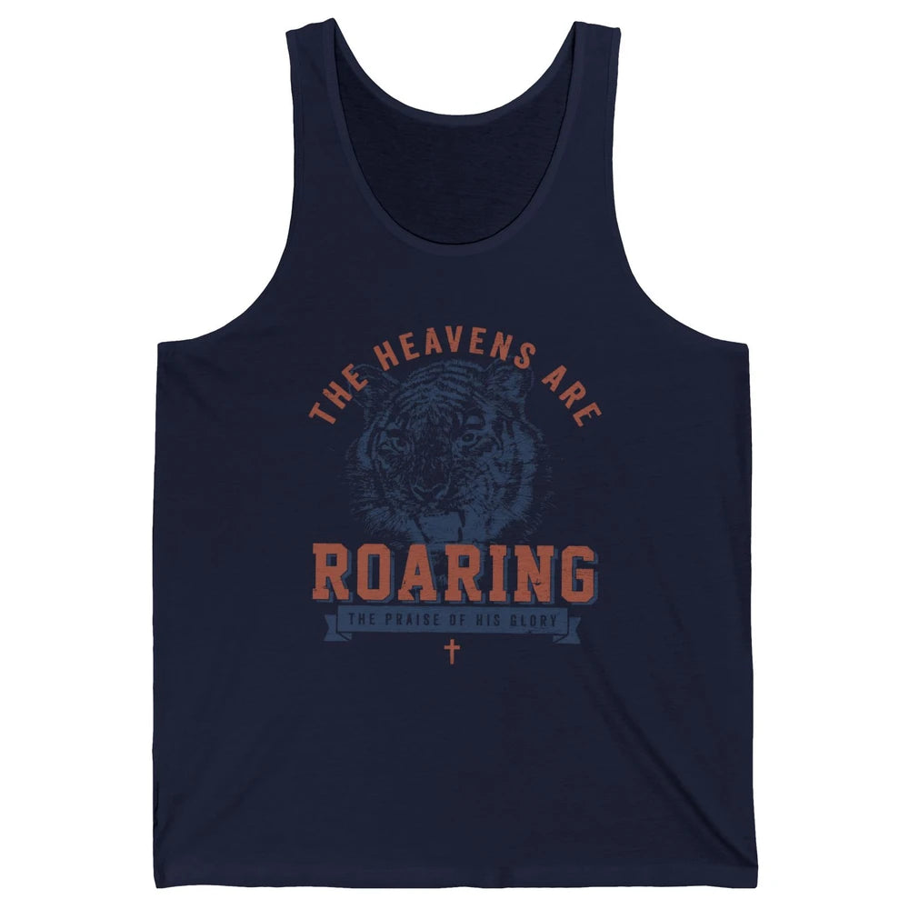 Lion Lightning Bolt Heavens Are Roaring Christian Catholic Unisex Jersey Tank