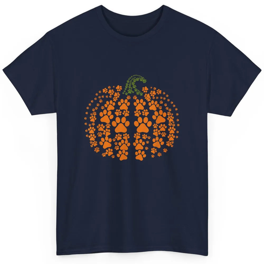 Pumpkin Dog Cat Paw Costume Happy Halloween Spooky Season Classic Unisex T-Shirt