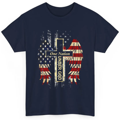 Patriotic One Nation Under God American Flag Faith Cross Classic Unisex T-Shirt