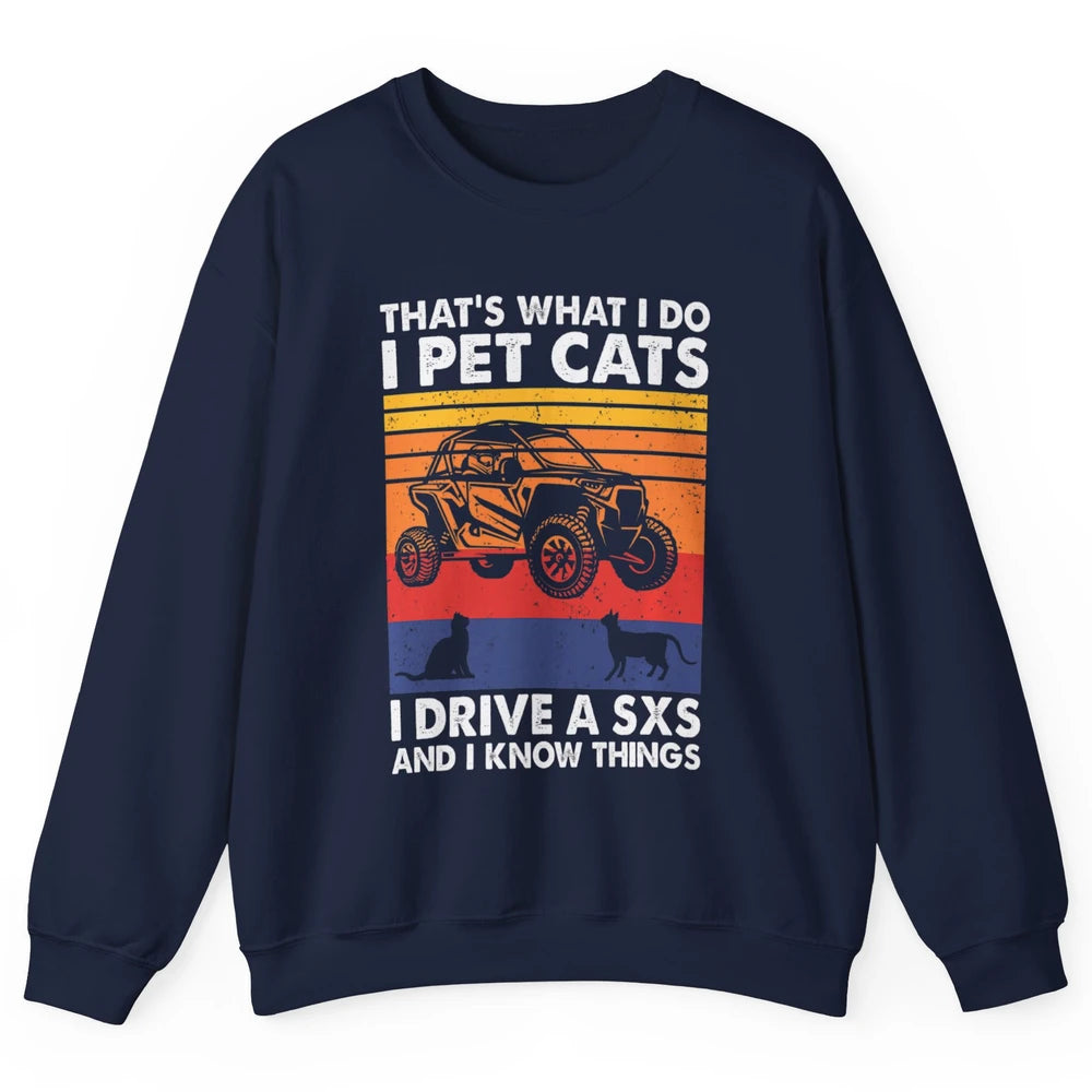 Pet Cat Racing Retro Mud UTV Riding Dirty SXS Rider Offroad Unisex Crewneck Sweatshirt