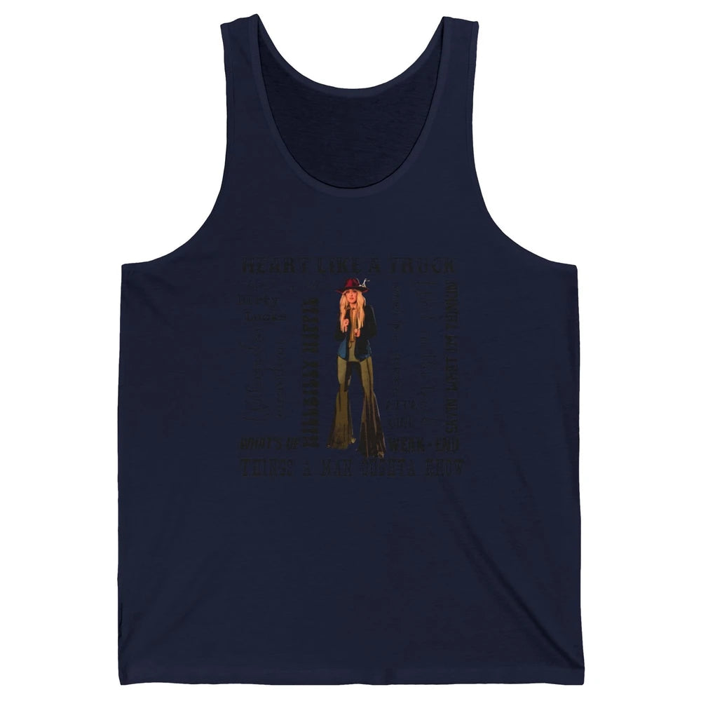 Retro Cowgirl He Said Wait In The Truck Western Country Unisex Jersey Tank