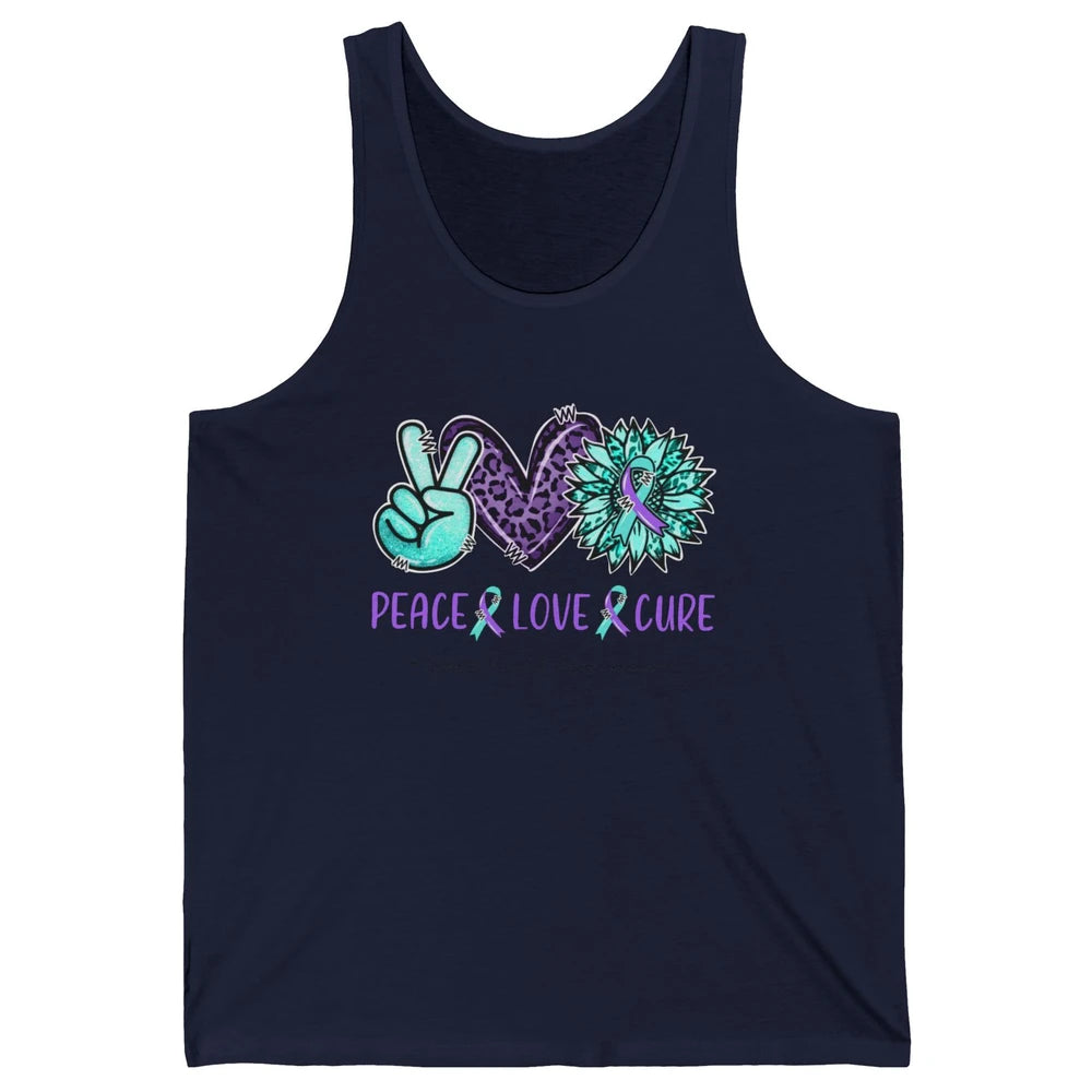PNES Awareness Ribbon Peace Love Cure Leopard Sunflower Unisex Jersey Tank