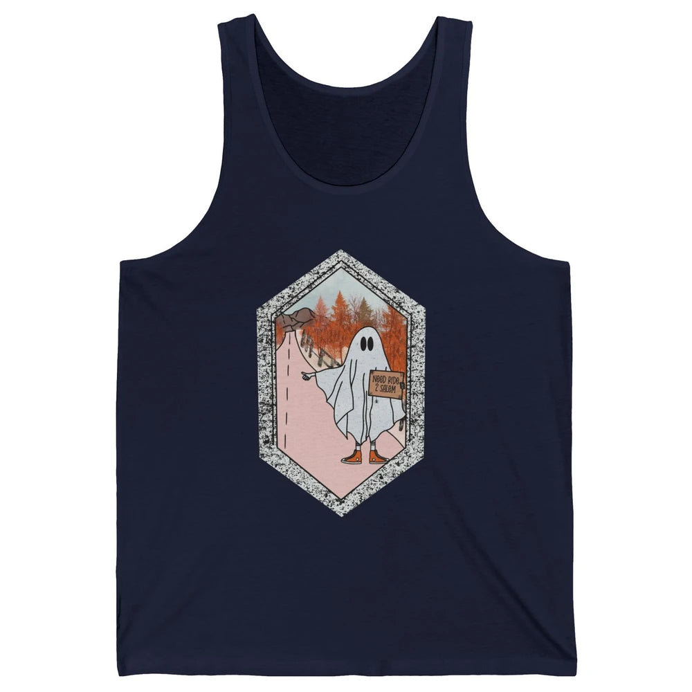 Funny Ghost Need Ride To Salem Witch Halloween Costume Unisex Jersey Tank