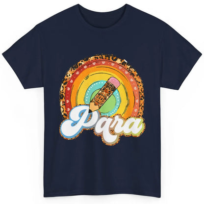 Retro Leopard Rainbow Paraprofessional Teacher Para Squad Classic Unisex T-Shirt