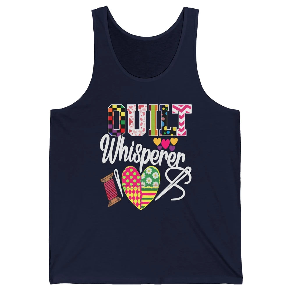 Retro Quilt Whisperer Quilting Life Sewing Life Quilt Lovers Unisex Jersey Tank